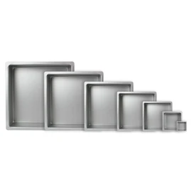 PME SQR043 Quadratische Kuchenform aus eloxiertem Aluminium, 102 x 102 x 76 mm, 10 x 10 x 7.5 cm