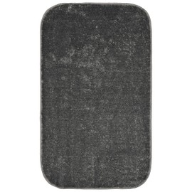 Garland Rug 24"x40" Gramercy Plush Polypropylene Washable Rectangle Bath Rug, Cinder Gray