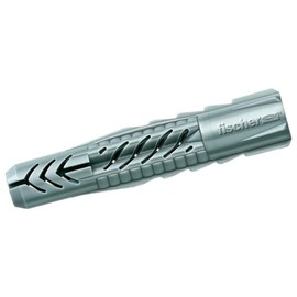 fischer Universal Plug UX 3/8 x 2 3/8" (10x60mm) 50pcs Without Rim Plastic Nylon (Knotting or Expanding) Use in All Solid, Hollow and Board Building Materials