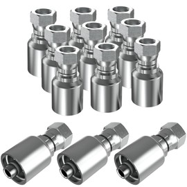 12PCS Hydraulic Hose Fittings NPTF Male Pipe Hydraulic Hose Crimp Fitting Ends for Air Hose Repair Kit (1/2" JIC 37° Female)