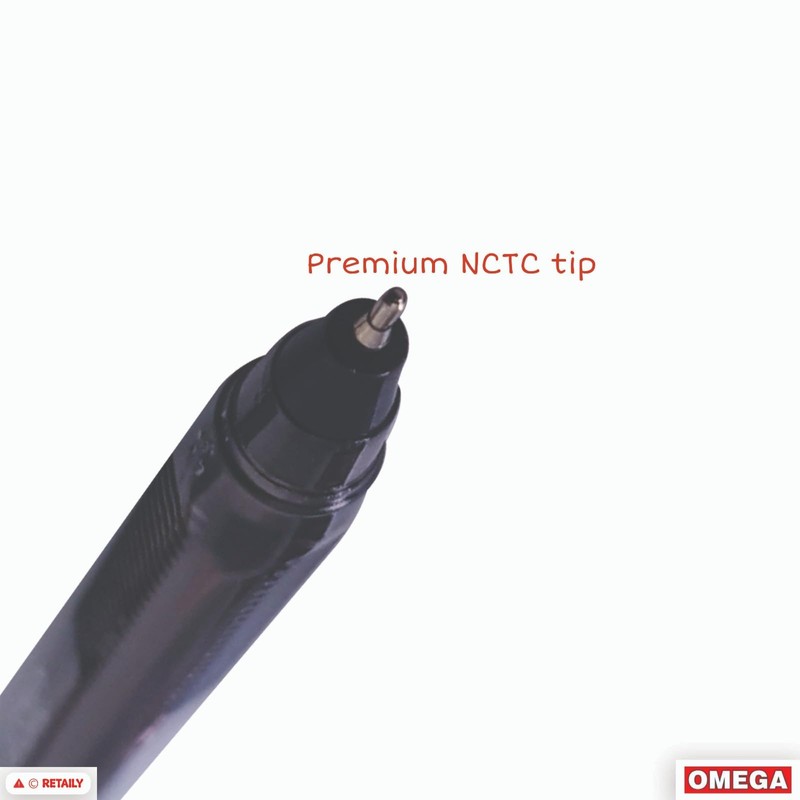 OMEGA Triad-TC Ballpoint Pens, BLACK, Fine Point (0.7 mm), Pack