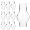 NUOBESTY 10pcs Mini Oil Lamp Chimney Replacement Clear Glass Hurricane