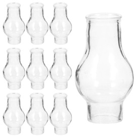 NUOBESTY 10pcs Mini Oil Lamp Chimney Replacement Clear Glass Hurricane Lamps for Oil and Kerosene Lamps