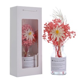 Dried Flowers Bouquet for Vase,Dining Table Centerpiece Decor,Real Mixed Dried Flowers with Stems and Vase,Kitchen Table Decor,Coffee Table Decor,Living Room Farmhouse Decor(Babys Breath)