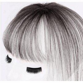 One Piece Clip in Hair Fringe 3D Bangs Hair Flat Bangs with Clips on Crown Wiglet Hairpieces for Women (Brownish black, 20CM)