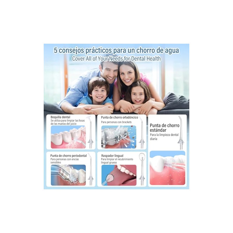 KIROGILY Irrigador Bucal, Water Flosser con Deposito De Agua de