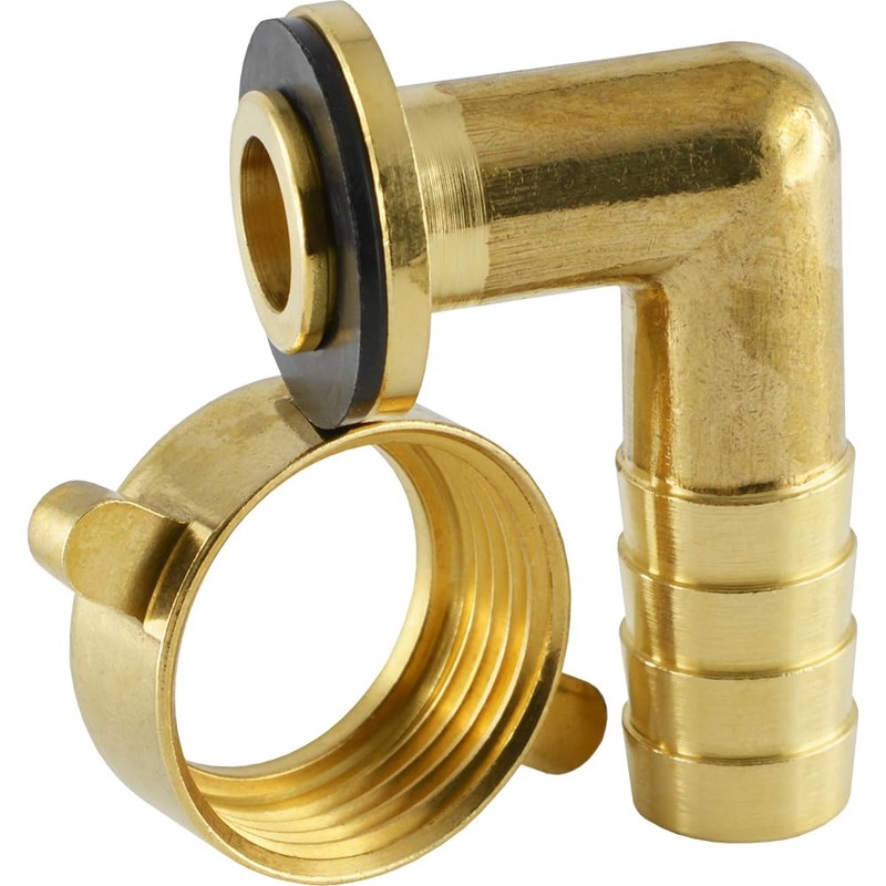 fittingteile Hose Nozzle with Wing Union Nut, Flat Sealing Brass