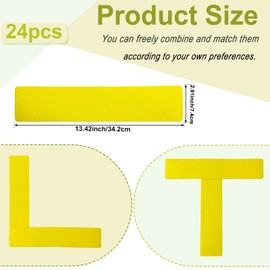 Gainspra Pickleball Court Marking kit, 24 Pcs Court Line Marker Strips, Yellow Boundary Markers, Portable Temporary Court Lines for Pickleball Tennis Basketball Volleyball Indoor & Outdoor Training