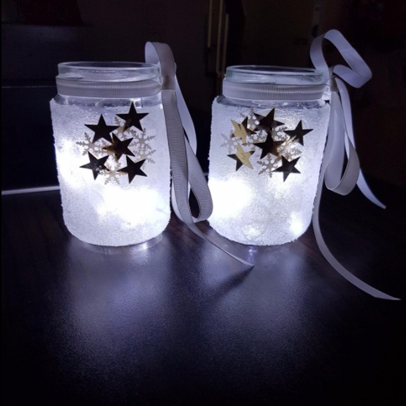 BXROIU 2 x20LEDs Fairy Lights Battery Operated, Silver Wire 2