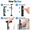 Folding Walking Cane for Seniors with LED Light, Alarm &