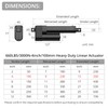 Justech 12V Heavy-Duty Linear Actuator 660lbs/3000N-4inch/100mm Silent IP65 Electric Actuator