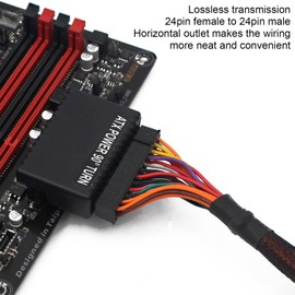 ATX 24Pin 90 Degree Adapter, 24Pin Female to 24pin Male with Insulating Case,Lossless Motherboard Power Adapter Board for Desktop Motherboard PC Power Supply
