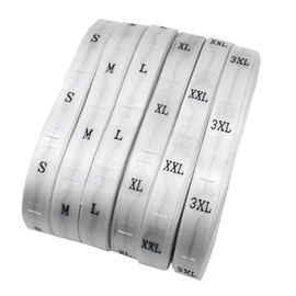 Renashed 3000Pcs Satin Fabric Clothes Size Label Woven Crafting Shirt Garment Tags Each Size 500Pcs S-3XL (Satin, White)