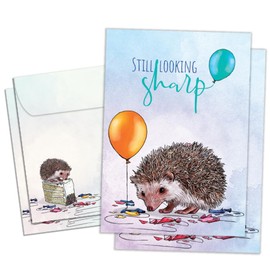 Tree-Free Greetings - Birthday Cards - Artful Designs - 2 Cards + Matching Envelopes - Made in USA - 100% Recycled Paper - 5"x7" - Still Looking Sharp (GT69199)