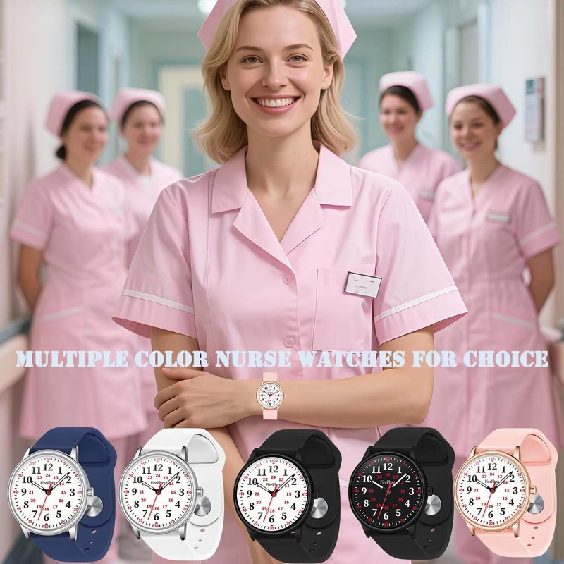 Blisshour Nurse Watch for Medical Students - Waterproof 12/24 Hour