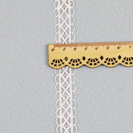 Wide 0.78 inch x 12 Yards White Embroidery Lace Trim, Wedding Trim Ribbon, Flower Ribbon， for Sewing DIY Clothing, Gift Wrap（White/Style 6）
