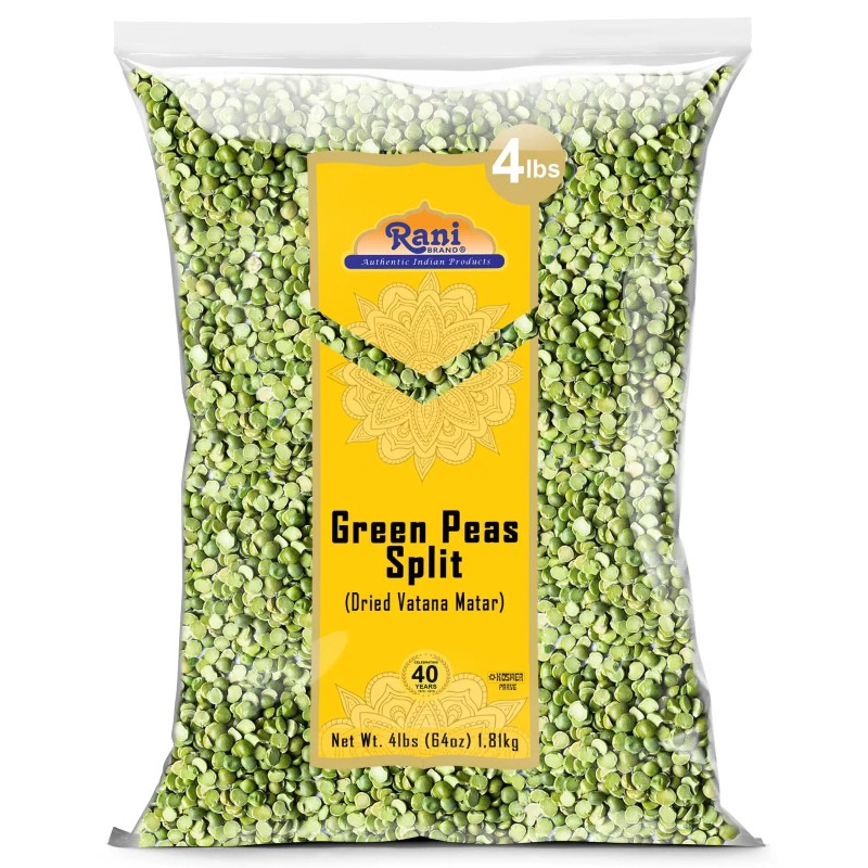 Rani Green Peas Split, Dried (Vatana, Matar) 64oz (4lbs) 1.81kg