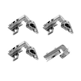LIKERAINY 90Deg Short-arm Inset Blind Corner Hinge Ø 26mm H4 Without Damper for Cabinet Door Stud Hinges for Cupboard Wardrobe Doors Pack of 4 Pieces