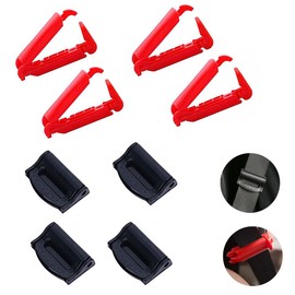 Crazy Bean Sicherheitsgurt Verschluss Autositz Gurtversteller Clip Rutschfest Autogurtclips Kombination 4 Paare Rot+Schwarz