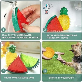 WADY 3 Piezas de Juguetes Chillidos en Forma de Piña de Sandía Juguetes de Masticación para Perros de Enfriamiento Juguetes de Masticación de...      