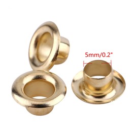 Arandelas de ojales de 100 sets, arandelas de ojal de 5mm / 0.2", orificios redondos, ojales para artesanía de cuero de Scrapbooking, Eyelets Metal