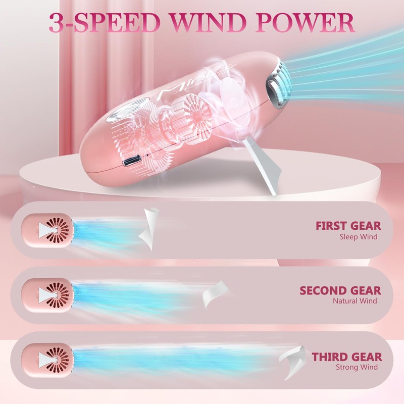 Buqikma Mini Lash Fan Dryer For Eyelash Extensions Portable Handheld