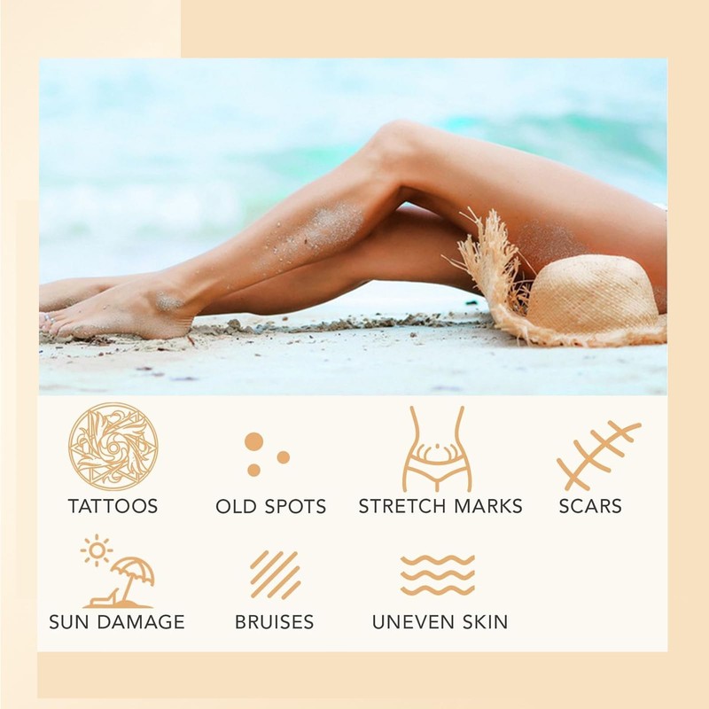 Waterproof Leg Makeup, Long-Lasting Even Skin Colour, 40ml, Set of