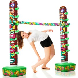 Simgoing Hawaiian Inflatable Limbo Party Game for Adults 66.7" Tall Inflatable Tropical Luau Party Carnival Game for Adult Summer Outdoor Garden Beach Birthday Pool