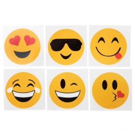Unbranded 10 Emoji 2" Tattoos Birthday Party Favor Goody Bags Bulk Wholesale Carnival New