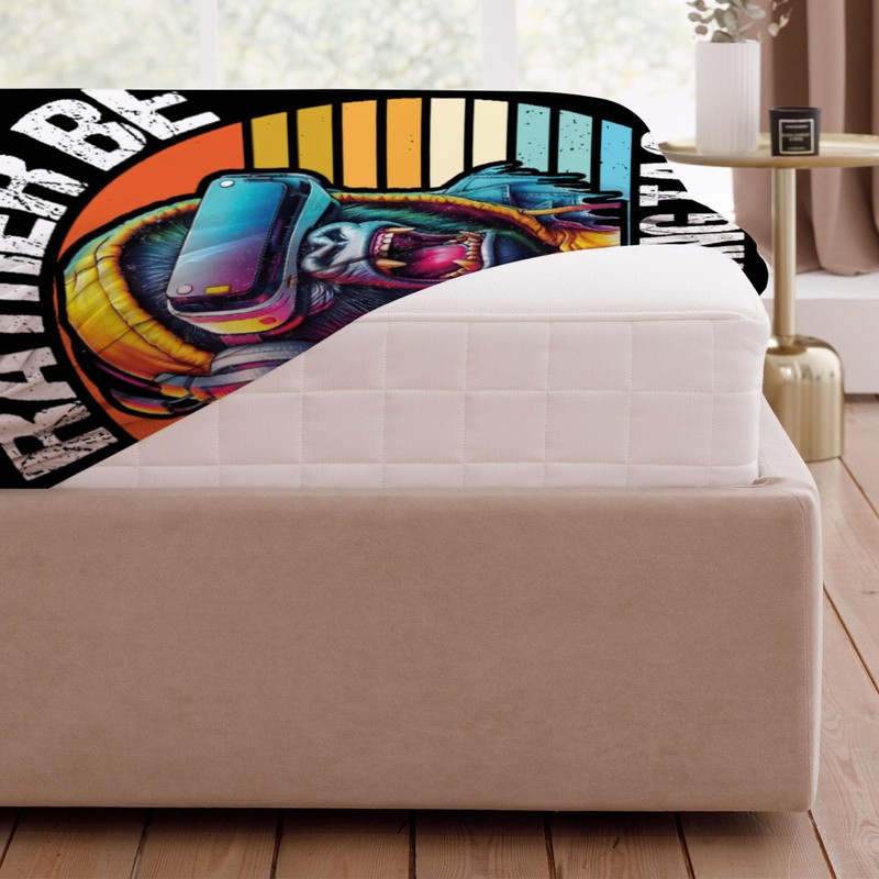 Allenjoy Full Size Vr Gorilla Game Fitted Sheet Chasing Gorillas