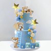 Decoración para tartas de oso con letras de bebé, decoración
