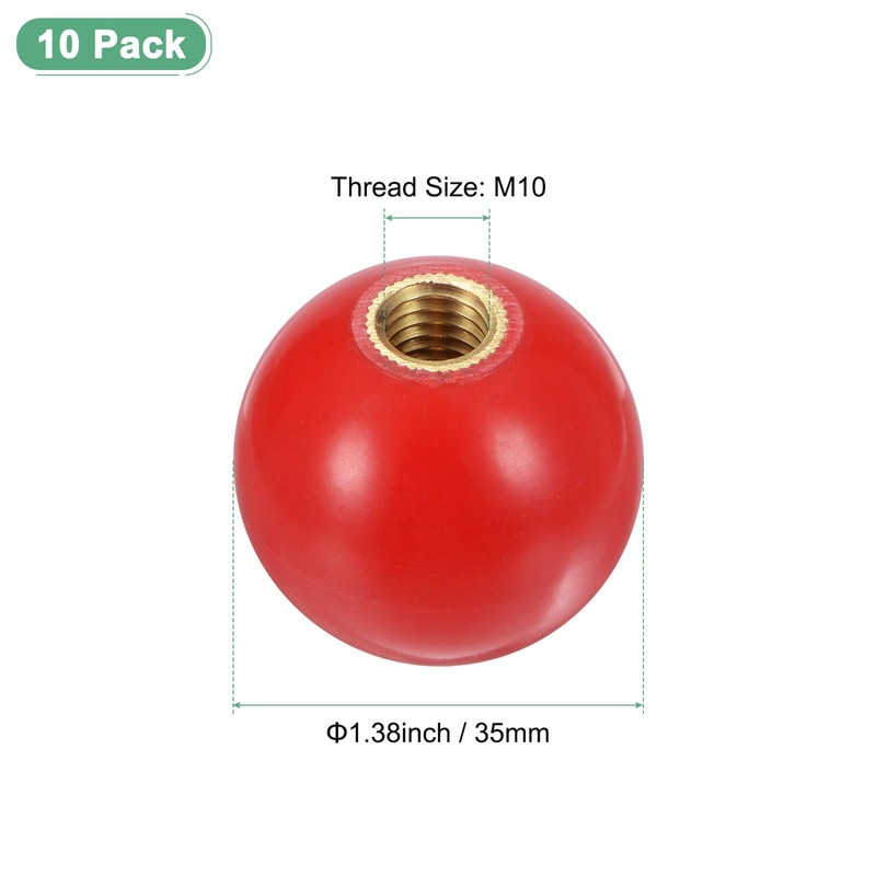 M METERXITY 10-Pack Threaded Ball Knobs, M10 Female Thread 35mm