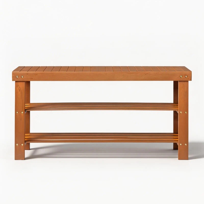 Walnut 3-Tier Bamboo Shoe Rack 35.43 X 11.02 X 17.72