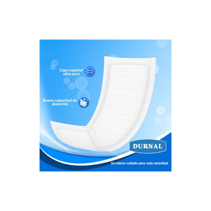 Pañal Predoblado para Incontinencia Durnal, Unisex, Blanco, 60x90 cm, 15