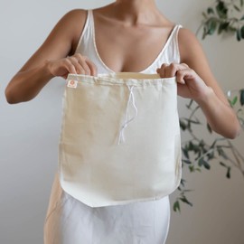 Pro Quality Organic Cotton Nut Milk Bag 2 Pack - 12"X12" XL Bags - Heavy Duty Reusable All Purpose Food Strainer - Food Grade BPA-Free