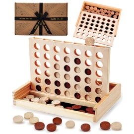 Jaques of London Wooden 4 in a Row Game | Wooden Games |Traditional Family Board Games | Score 4 Games | Since 1795