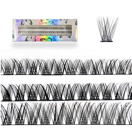 CB 2-Trays Of Clusters Lash Ribbons D-Curl Eyelash Clusters Thin Band Wispy Lashes Extremely Comfortable Lash, Natural Look Reusable DIY Extensions, 11-13-15mm Mix Trays, Style-A