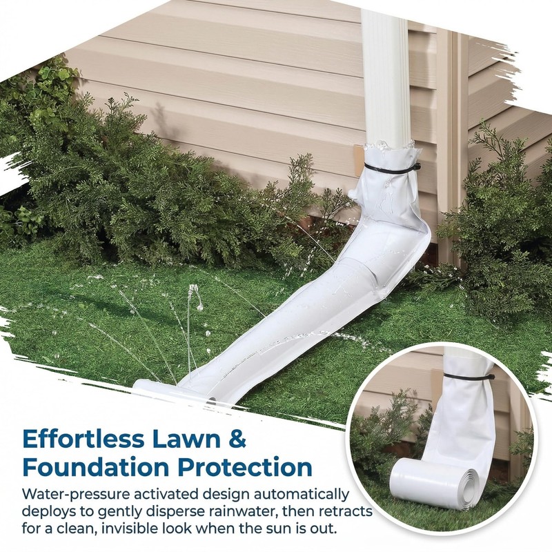 VelTherm Automatic Roll-Out Downspout Extension, 46" Rain Gutter Downspout Extension,