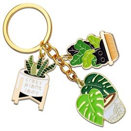 MigPio Plant Lover Gifts for Women Plant Lady Gifts Plant Car Accessories Cute Keychains for women Plants Themed Gift Succulent Potted Succulent Plants Shape Keychain