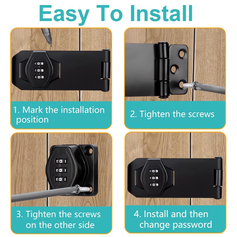 Bifold Door Lock, Closet Door Lock Keyless Combination Lock for