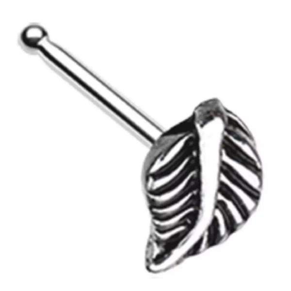 Body Accentz Nose Ring Vintage Leaf Icon Nose Stud 20g