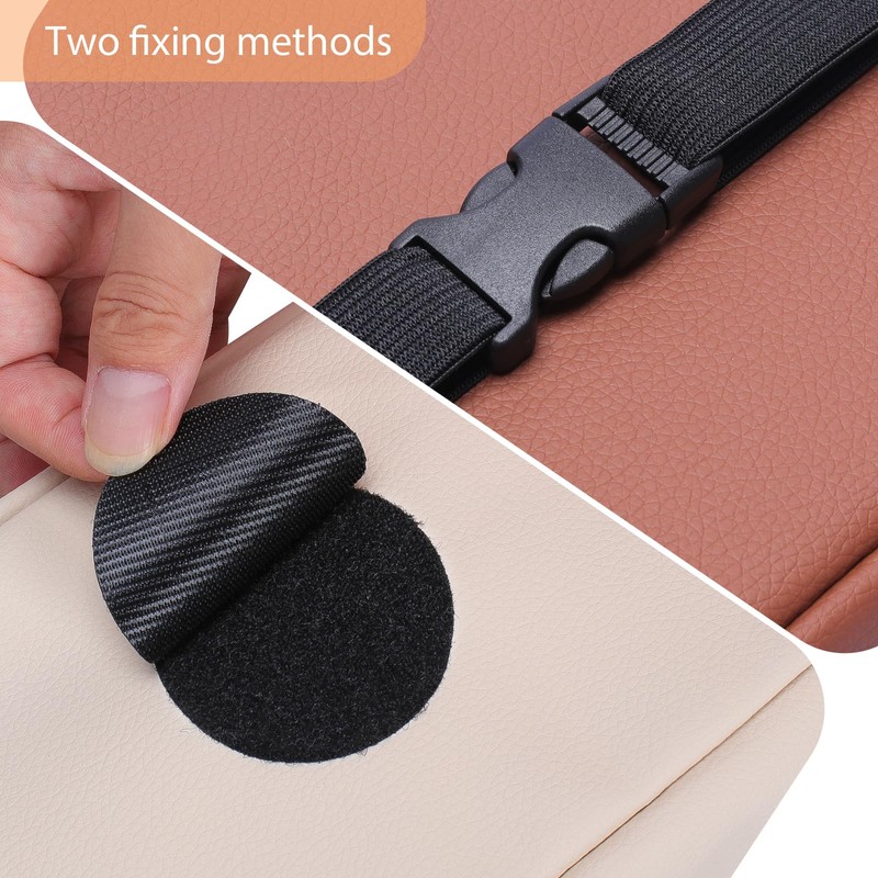 Tecfino Car Tissue Holder, PU Leather Tissue Box Cover Rectangular