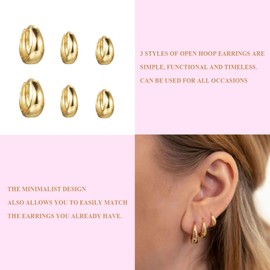 Small Gold Hoop Earrings Set for Women,Chris.W 14K Gold Plated Square Hoop Earrings Cubic Zirconia Stud Earrings Lightweight Hypoallergenic Earrings for Thanksgiving Women Girls Trendy Jewelry Gifts (4)