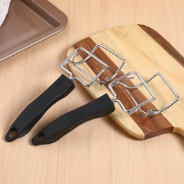 Ciieeo 2pcs Air Fryer Convection Toaster Oven Tray Extractor, Stainelss Steel Grill Extractor Grills Clip Scald Resistant Clip Oven Tray Handle