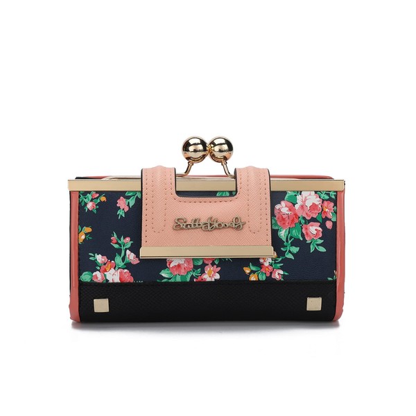 Gladdon Lady Women Retro Purses Floral Butterfly Pattern Buckle Wallets