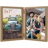 5x7 Picture Frames Double Hinged Wood Folding Photo Frames Vertical