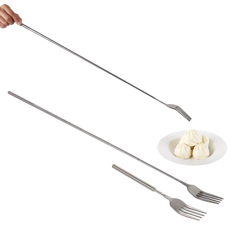 Extendable Fork, Haofy BBQ Telescopic Fork, Stainless Steel Telescopic Fork,