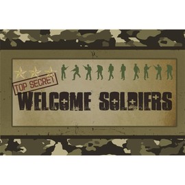 Baocicco Army Soldier Backdrop 5x3ft Welcome Soldiers Photography Background Three Stars Top Secret Camouflage Backdrop Children Birthday Party Decor Background Photo Studio Props