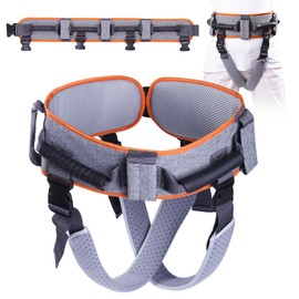 Elderly Walking Care Belt, 7 Handles, One-touch Button, Removable Foot Strap, Breathable, Orange, Small