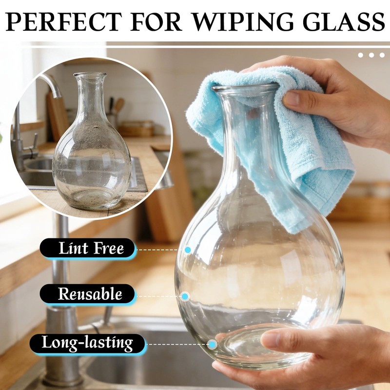 WhizToys 24 Pack Microfiber Cleaning Cloths（11.8x11.8In），Thin Microfiber Towels Bulk, Towels
